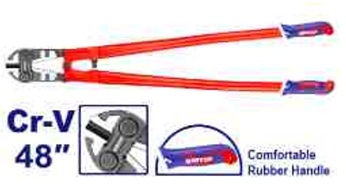 Professional 48" Bolt Cutter Cr-V Blade - Black Finish TPR Two Color Handle Heavy Duty Large Cutting Tool Paper Card Packed Industrial Use